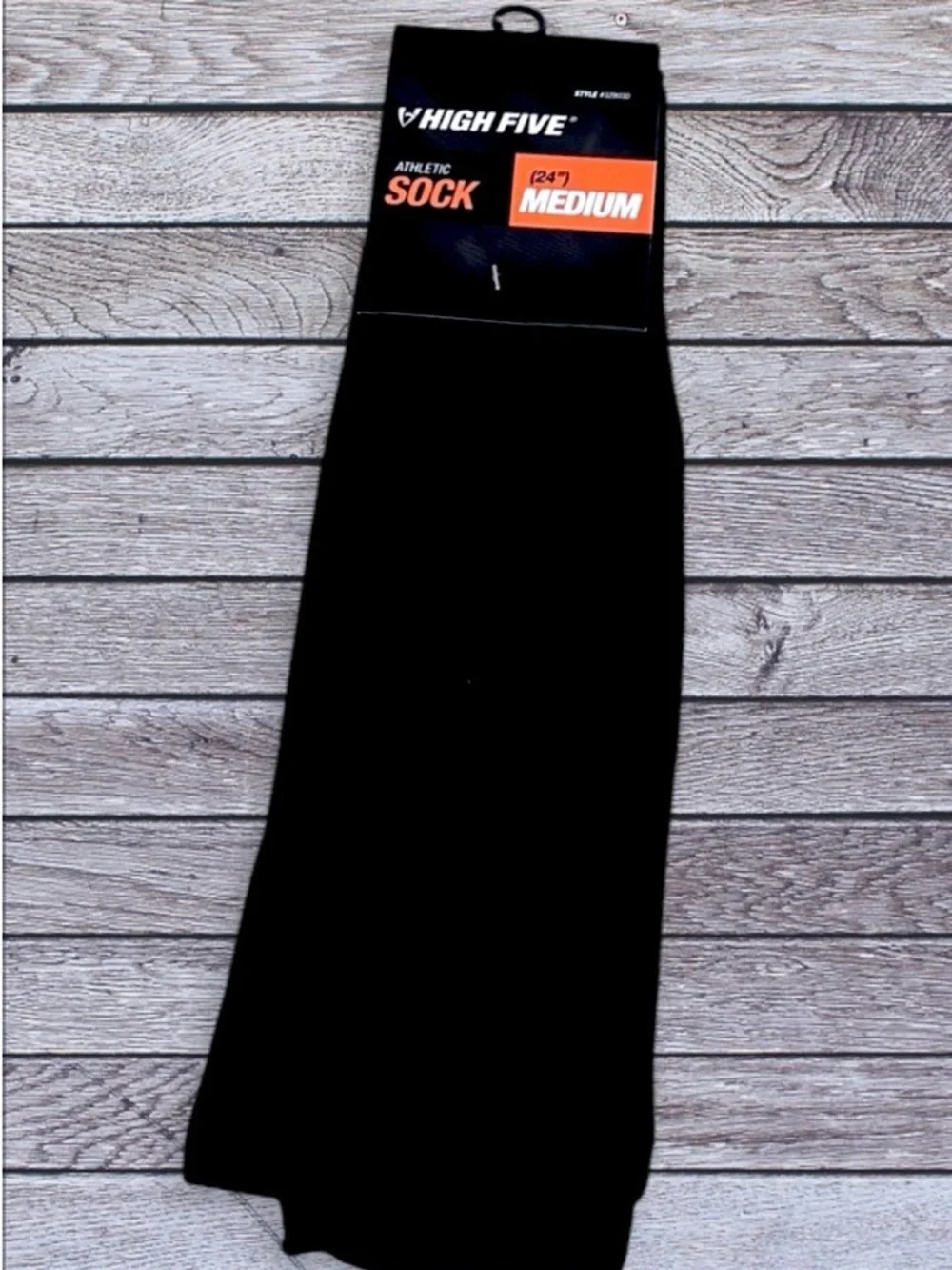 NWT High Five black athletic socks 24” medium